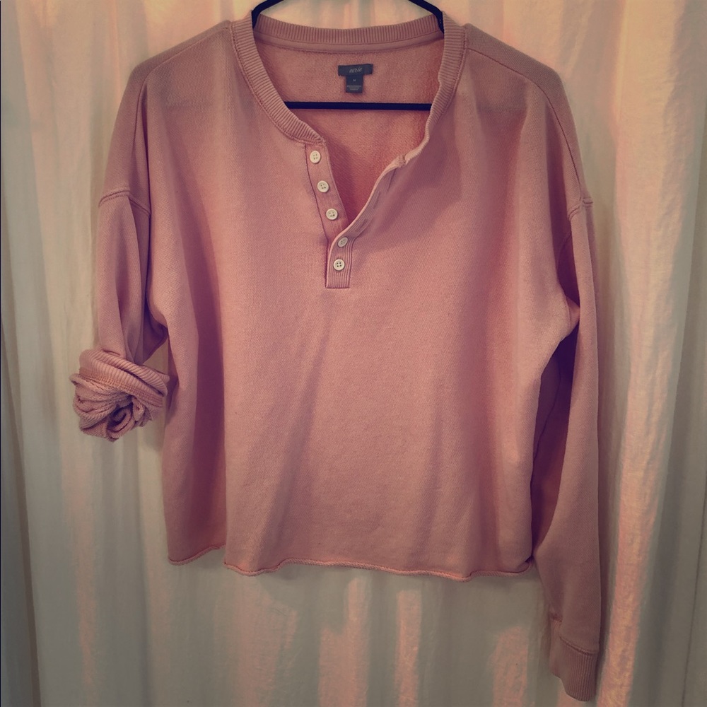 Aerie cropped Henley fleece